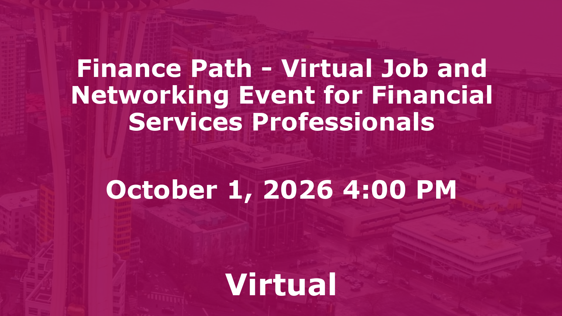 Finance Path - Virtual Job and Networking Event for Financial Services Professionals event image